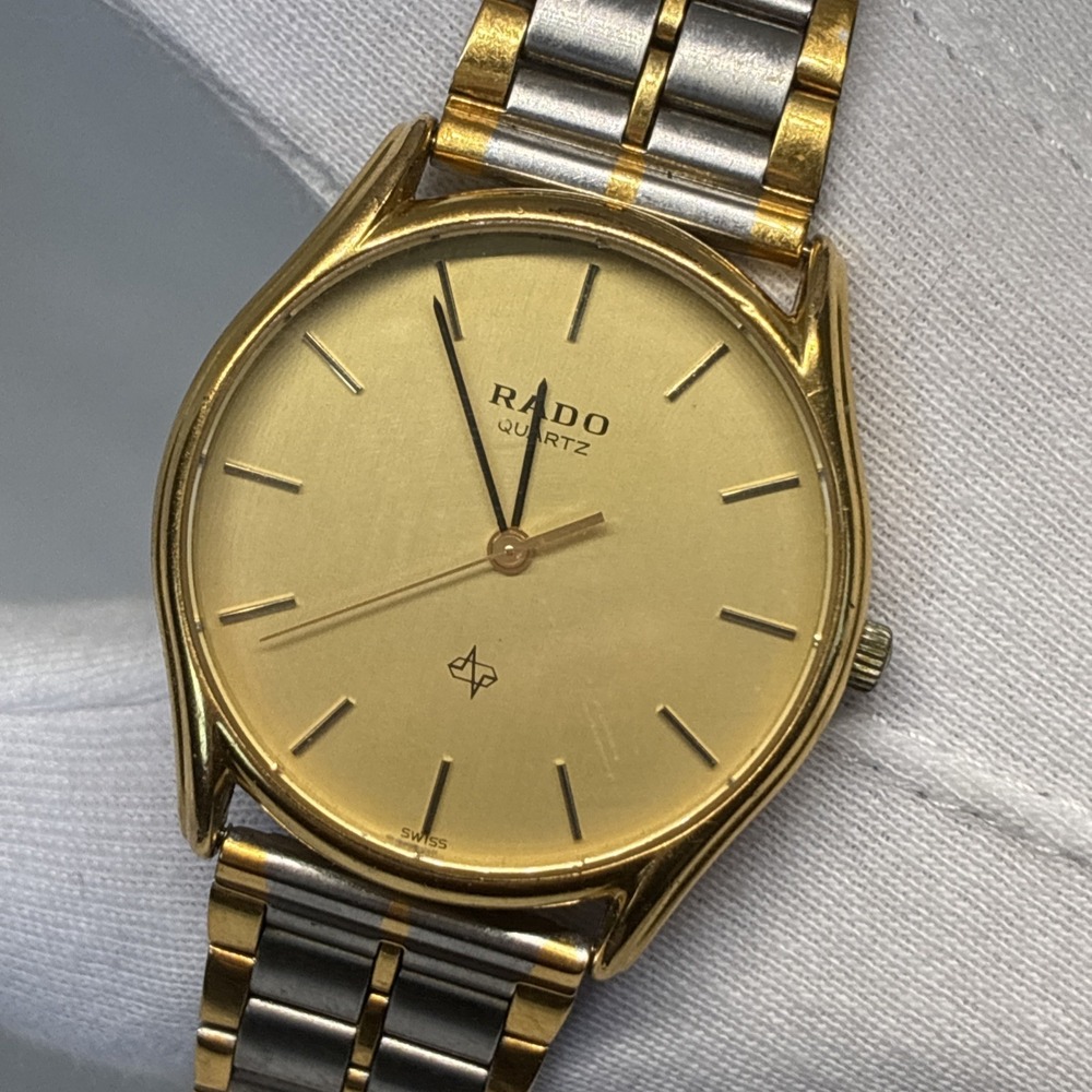RADO 112.5149.2 Quartz 90's Gold Tone Dial 32mm Men's Watch - New Battery!